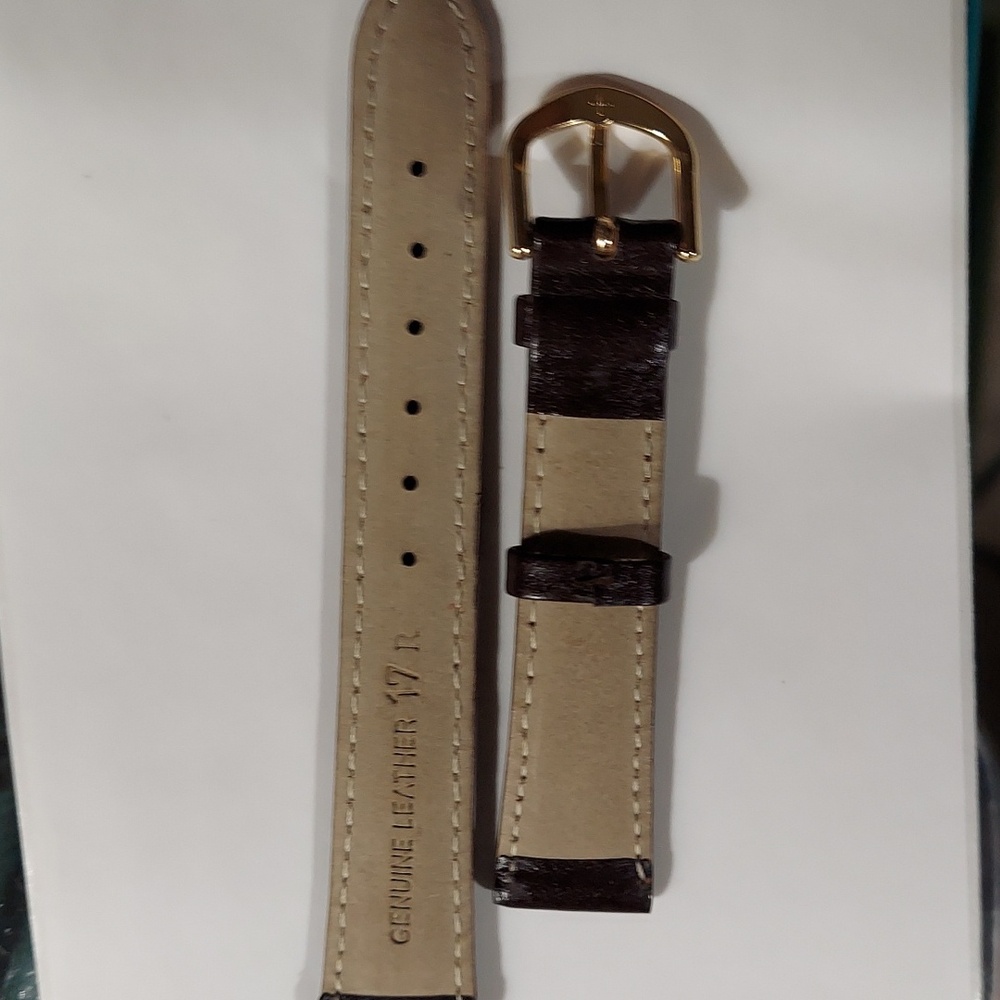 Genuine leather Brown padded Stitched watch Strap band 17mm Regular - Picture 4 of 5